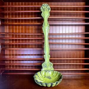 Vintage Royal Cast Iron Ladle Wall Hanging MCM Green Large 26"